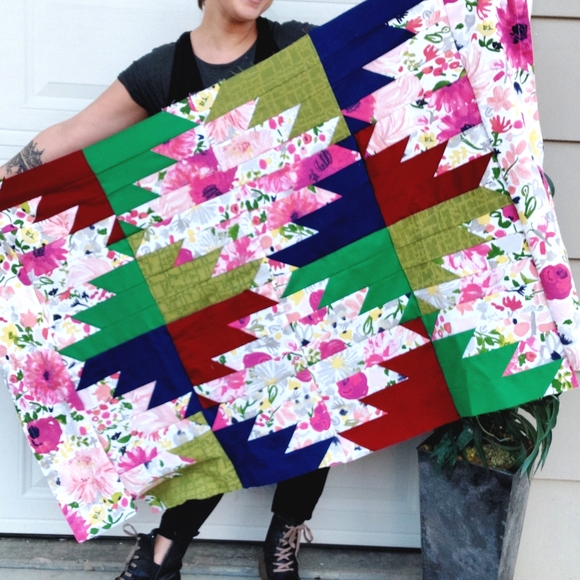 Handmade Quilted Floral Patchwork Multicolor Jacket - Picture 13 of 13